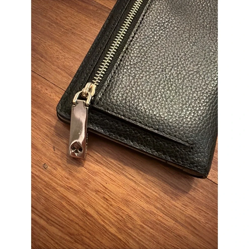 Kate Spade New York Black Leather Wallet Card Holder 6.75